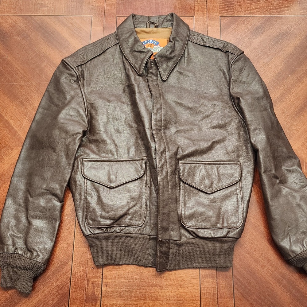 Cooper Flight Jacket Men 42R Brown Type A-2 Goatskin Leather Military Aviator